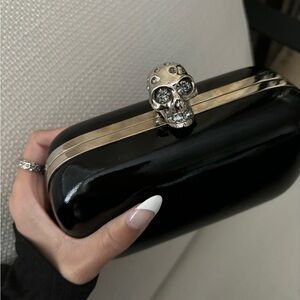Black Alexander McQueen Clutch with Skull Clasp